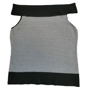 NWT LOFT OFF THE SHOULDER STRIPED BLOUSE SZ. L